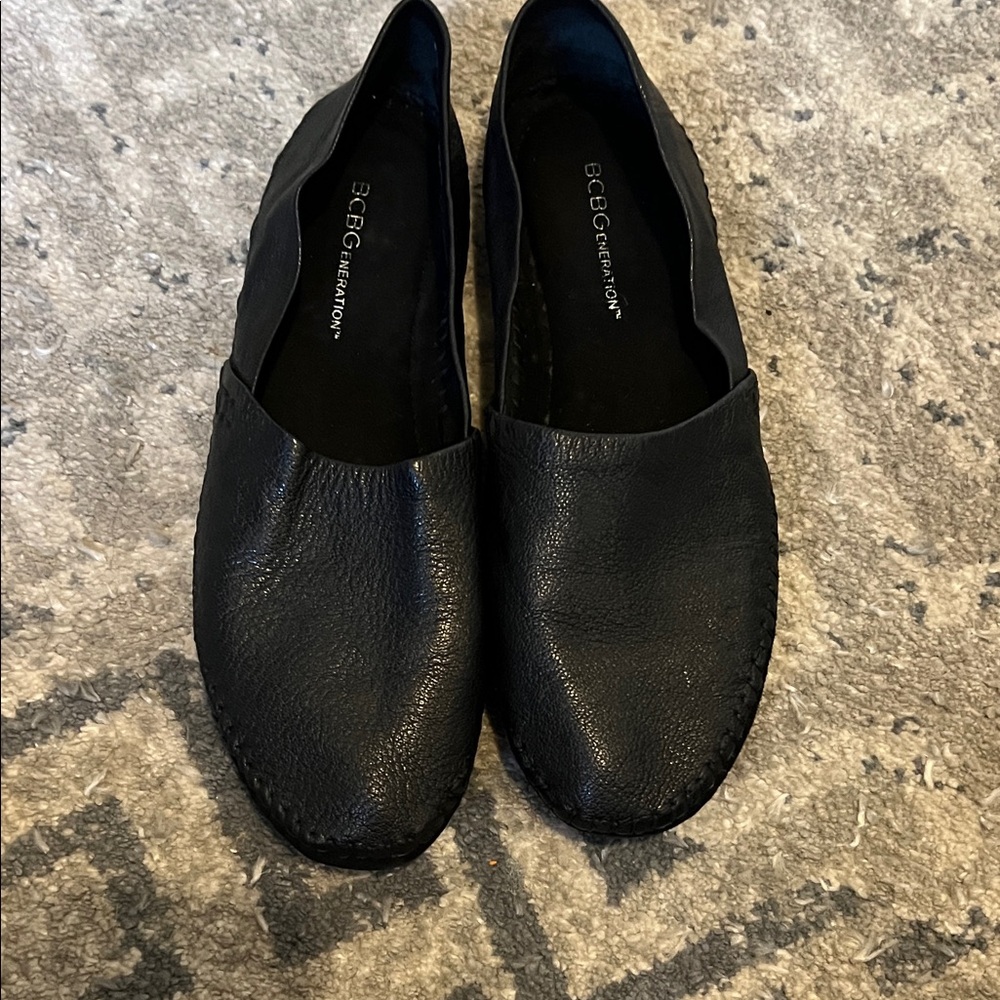 BCBGeneration Black Textured Loafers